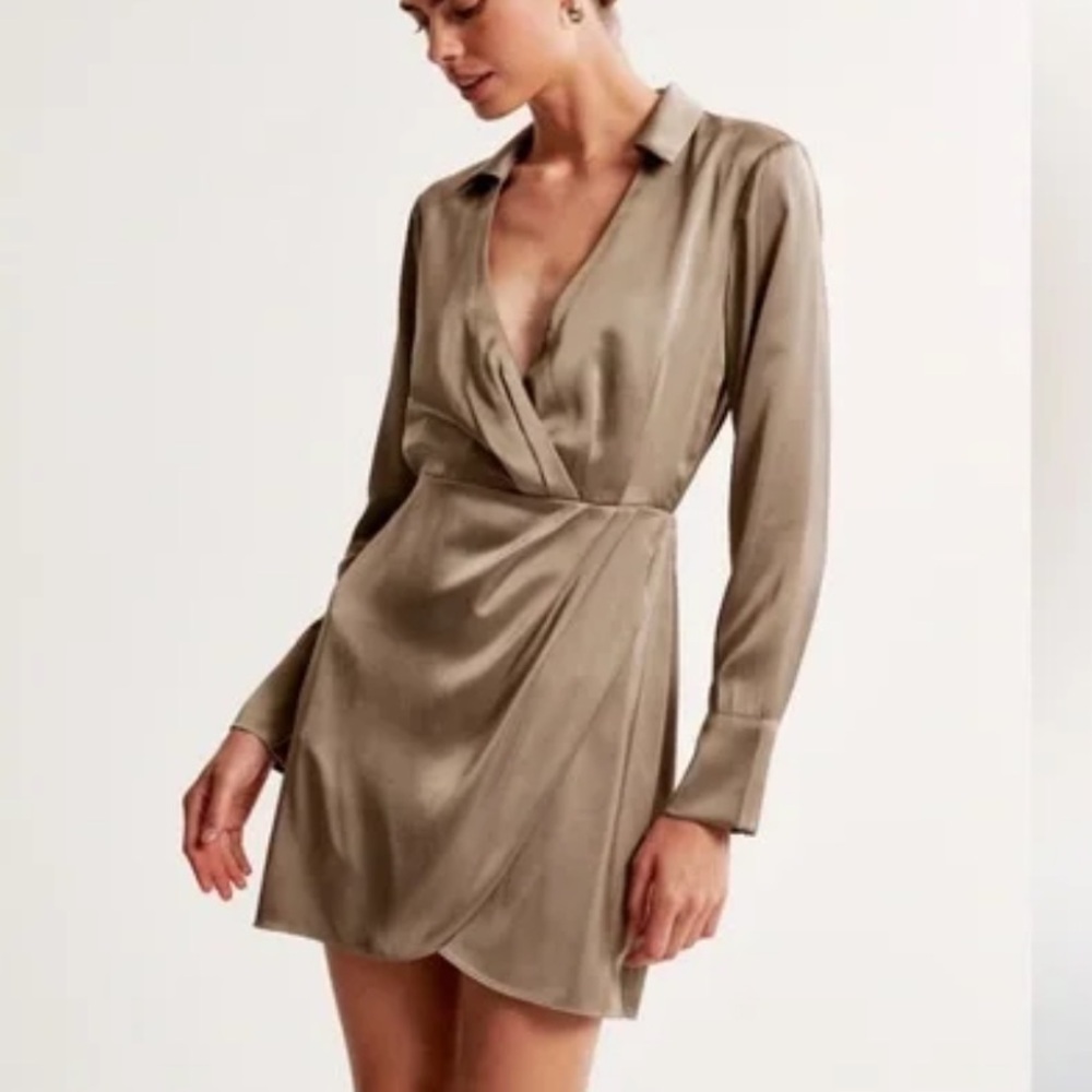 Abercrombie Long Sleeve Wrap Shirt Dress